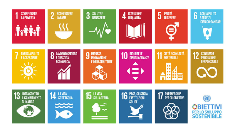 Icone dell’Agenda 2030 per lo Sviluppo Sostenibile è un programma d’azione per le persone, il pianeta e la prosperità sottoscritto nel settembre 2015 dai governi dei 193 Paesi membri dell’ONU.